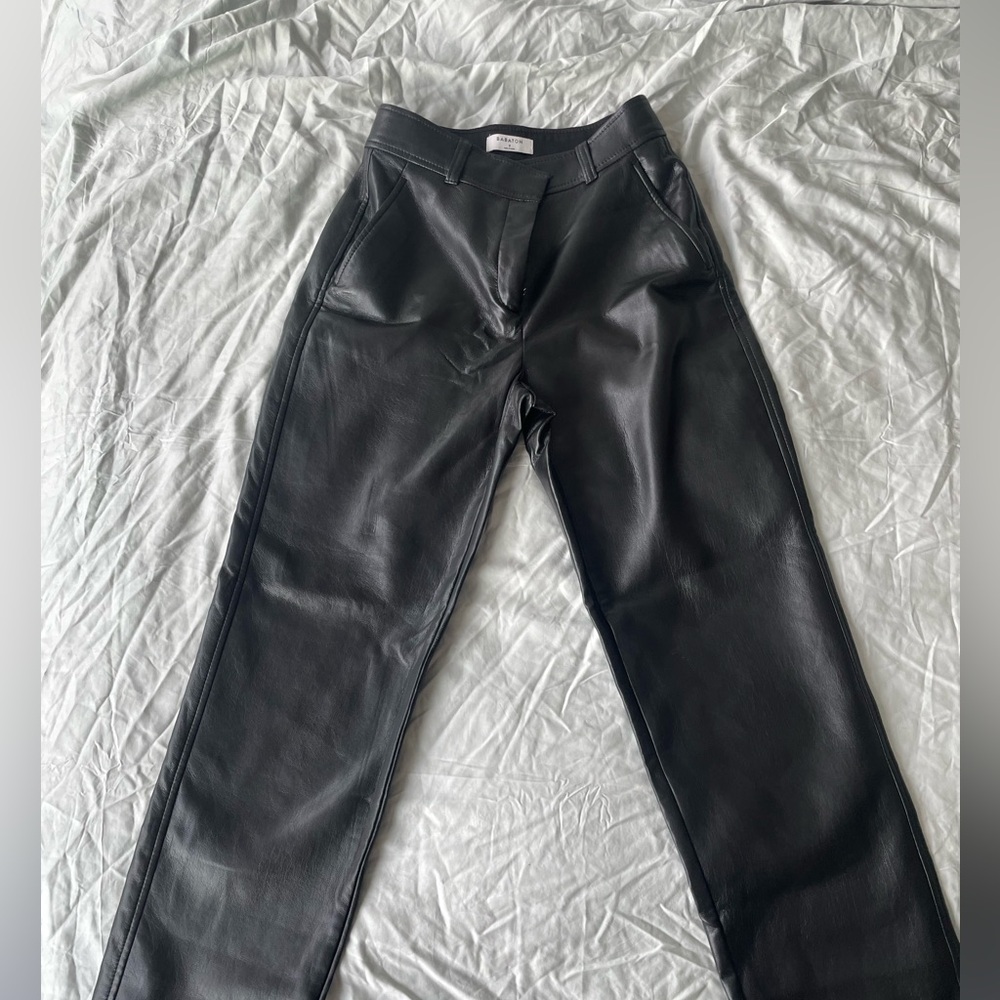 Aritzia babaton faux leather straight leg pants size 2